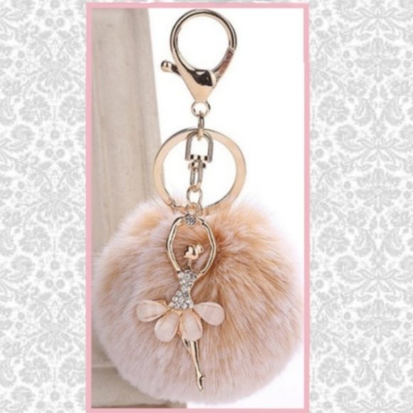 Accessories - Dancing Ballerina with jewels pom- pom key chain